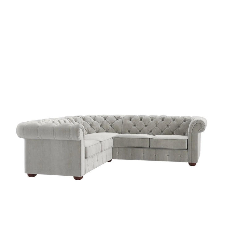 Divano componibile a elle Chesterfield Knightsbridge con bracciolo a voluta di iNSPIRE Q Artisan