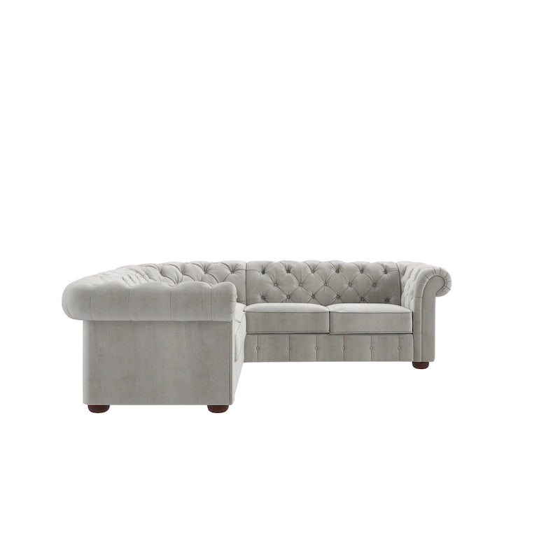 Divano componibile a elle Chesterfield Knightsbridge con bracciolo a voluta di iNSPIRE Q Artisan