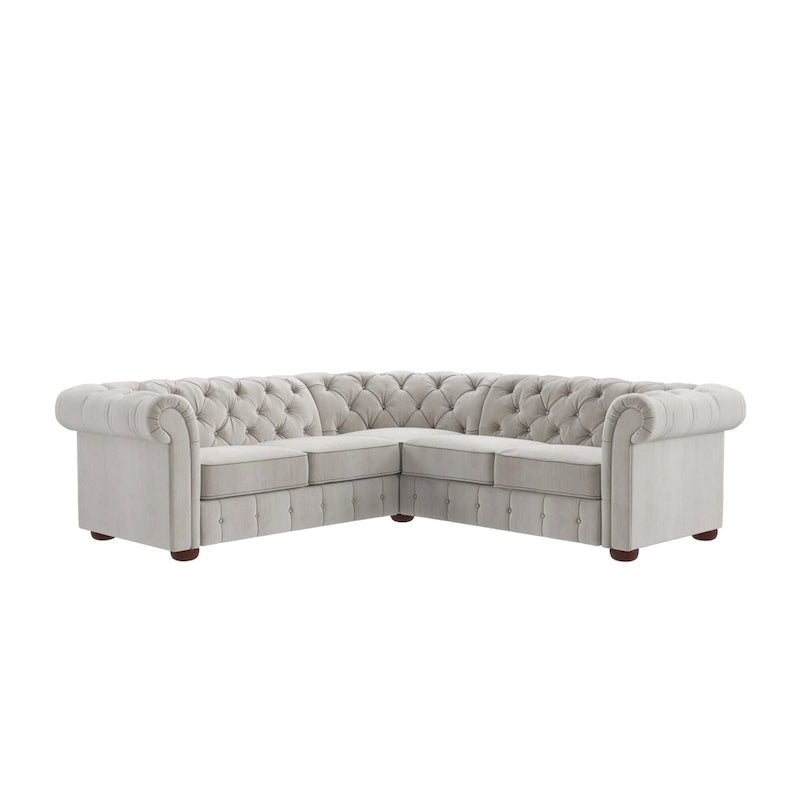 Divano componibile a elle Chesterfield Knightsbridge con bracciolo a voluta di iNSPIRE Q Artisan
