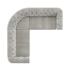 Divano componibile a elle Chesterfield Knightsbridge con bracciolo a voluta di iNSPIRE Q Artisan