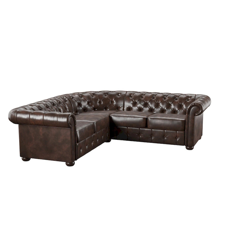 Divano componibile a elle Chesterfield Knightsbridge con bracciolo a voluta di iNSPIRE Q Artisan