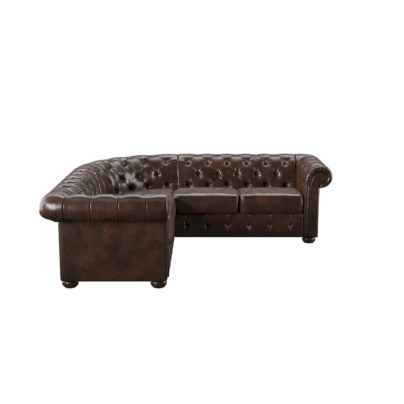 Divano componibile a elle Chesterfield Knightsbridge con bracciolo a voluta di iNSPIRE Q Artisan