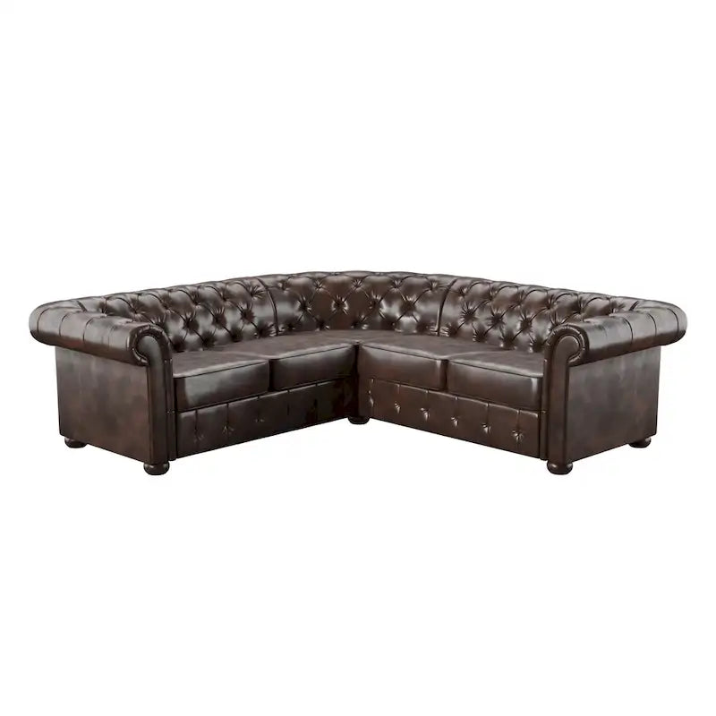 Divano componibile a elle Chesterfield Knightsbridge con bracciolo a voluta di iNSPIRE Q Artisan