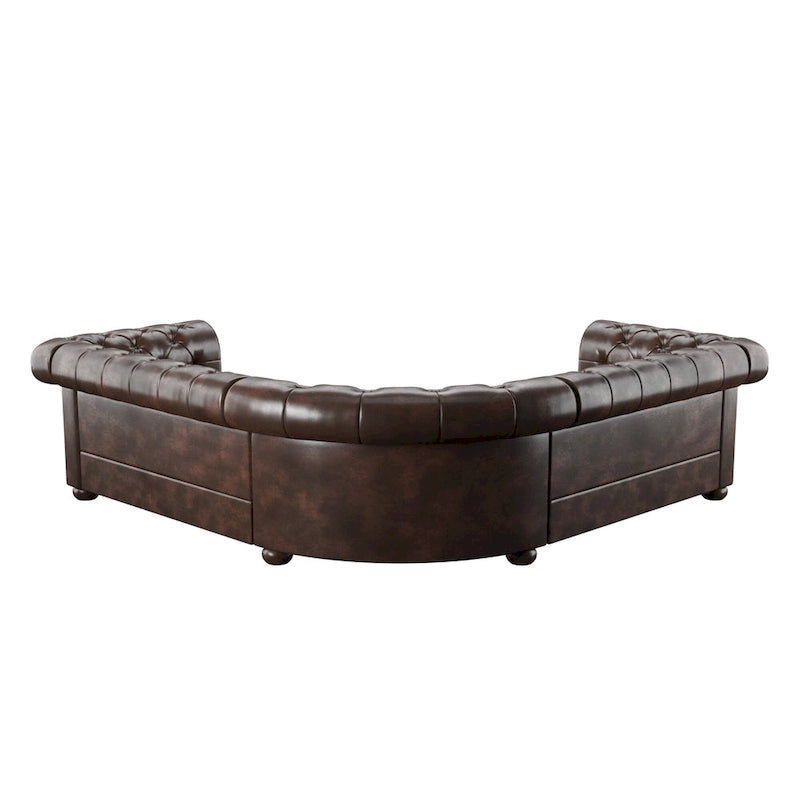 Divano componibile a elle Chesterfield Knightsbridge con bracciolo a voluta di iNSPIRE Q Artisan