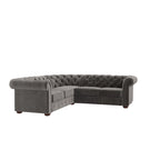Divano componibile a elle Chesterfield Knightsbridge con bracciolo a voluta di iNSPIRE Q Artisan