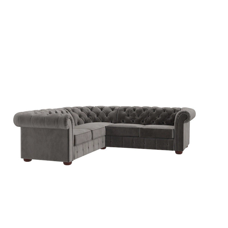 Divano componibile a elle Chesterfield Knightsbridge con bracciolo a voluta di iNSPIRE Q Artisan