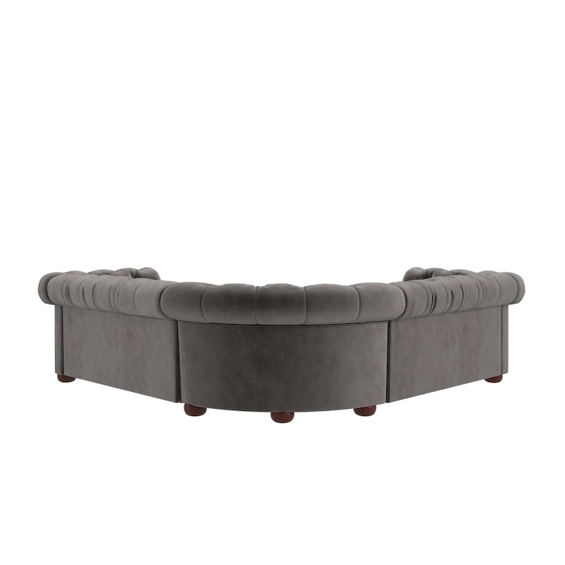 Divano componibile a elle Chesterfield Knightsbridge con bracciolo a voluta di iNSPIRE Q Artisan