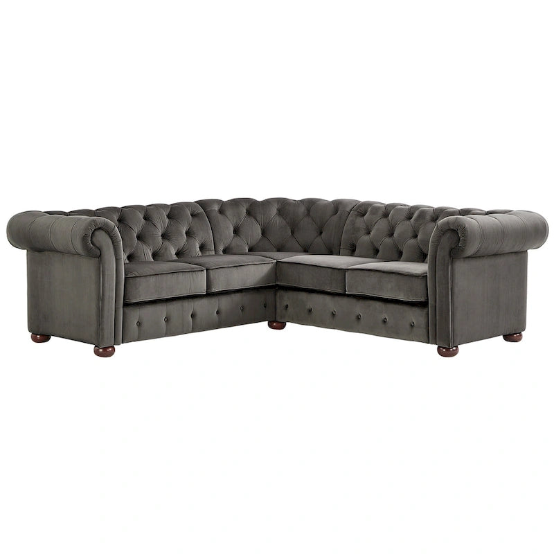 Divano componibile a elle Chesterfield Knightsbridge con bracciolo a voluta di iNSPIRE Q Artisan