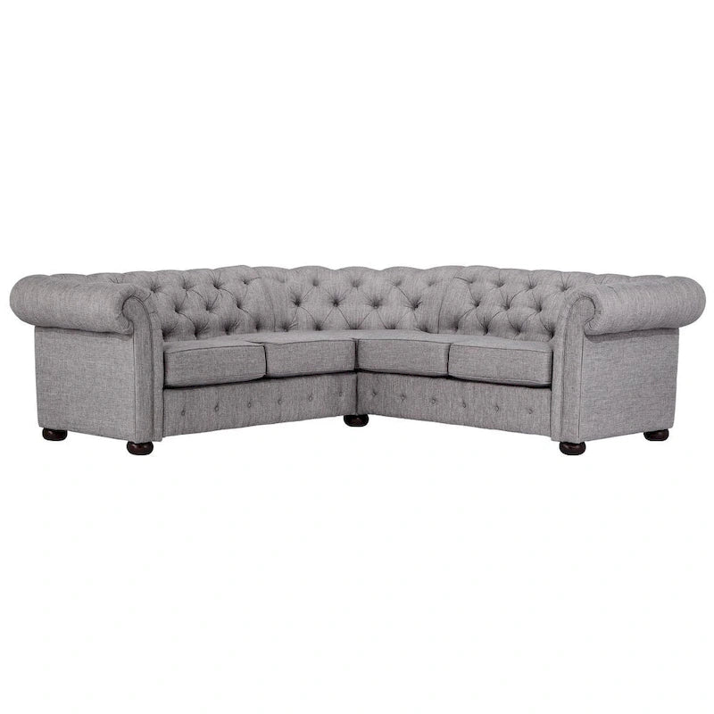 Divano componibile a elle Chesterfield Knightsbridge con bracciolo a voluta di iNSPIRE Q Artisan