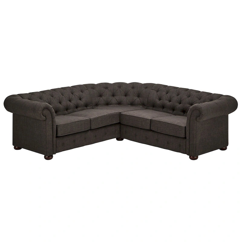 Divano componibile a elle Chesterfield Knightsbridge con bracciolo a voluta di iNSPIRE Q Artisan