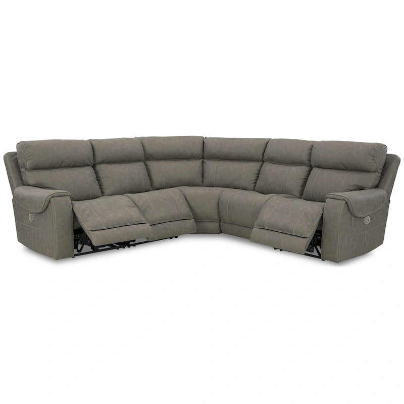 Canapé d'angle inclinable électrique 5 places Starbot gris Signature Design by Ashley - 131 larg. x 131 prof. x 42 haut. (po)