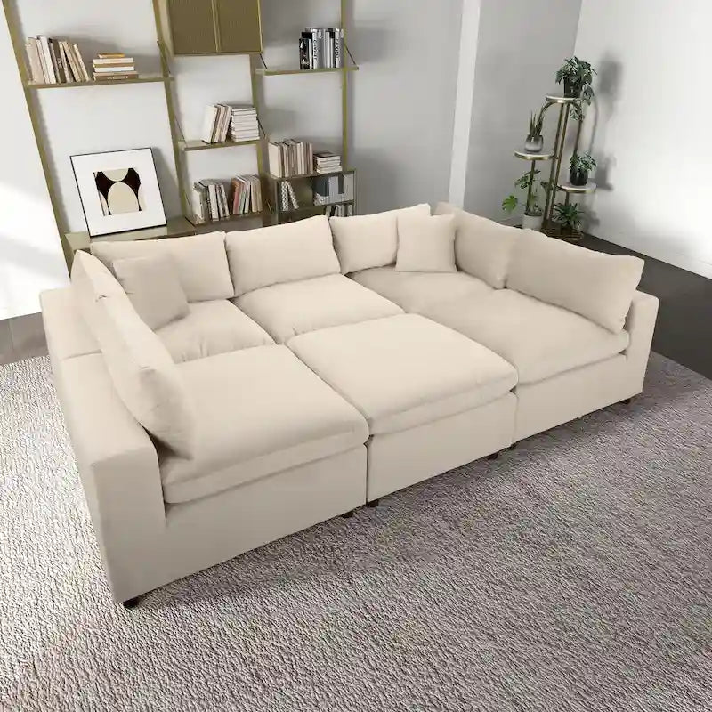 Divano componibile modulare Yannie in velluto in stile Mid-Century Modern