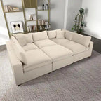Divano componibile modulare Yannie in velluto in stile Mid-Century Modern