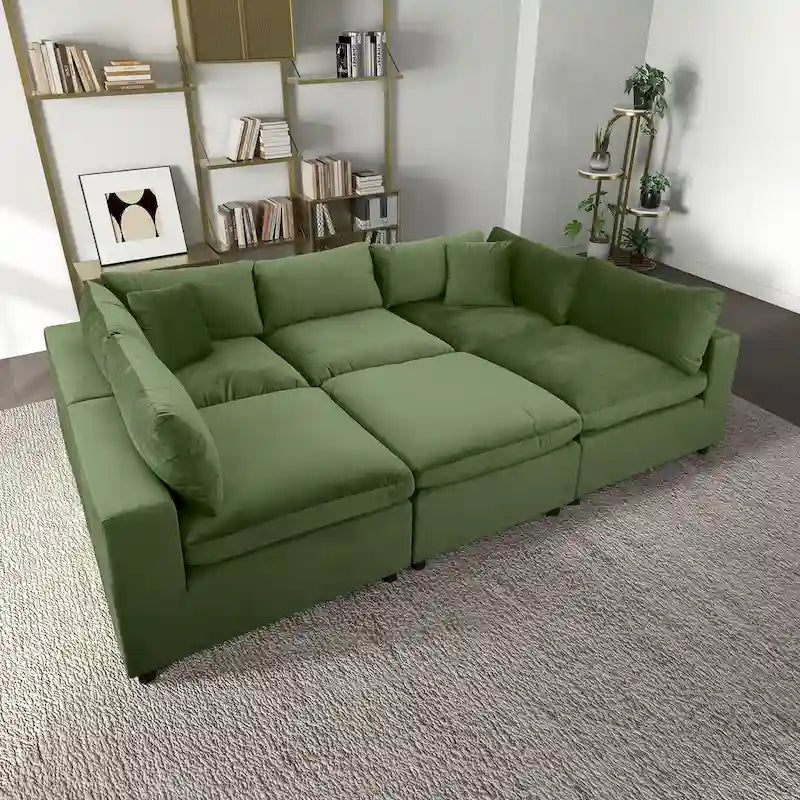 Divano componibile modulare Yannie in velluto in stile Mid-Century Modern