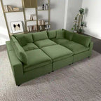 Divano componibile modulare Yannie in velluto in stile Mid-Century Modern