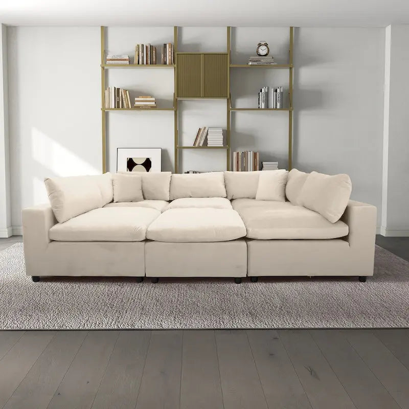 Divano componibile modulare Yannie in velluto in stile Mid-Century Modern