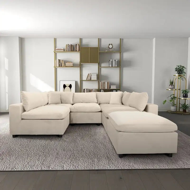 Divano componibile modulare Yannie in velluto in stile Mid-Century Modern