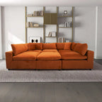 Divano componibile modulare Yannie in velluto in stile Mid-Century Modern