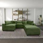 Divano componibile modulare Yannie in velluto in stile Mid-Century Modern