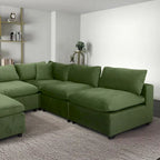 Divano componibile modulare Yannie in velluto in stile Mid-Century Modern