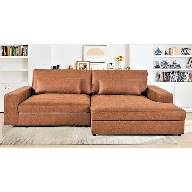 Divano componibile con chaise longue US Pride Furniture da 105,52 pollici, di dimensioni maggiorate, con penisola a sinistra o a destra