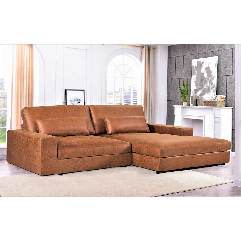 Divano componibile con chaise longue US Pride Furniture da 105,52 pollici, di dimensioni maggiorate, con penisola a sinistra o a destra