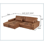 Divano componibile con chaise longue US Pride Furniture da 105,52 pollici, di dimensioni maggiorate, con penisola a sinistra o a destra