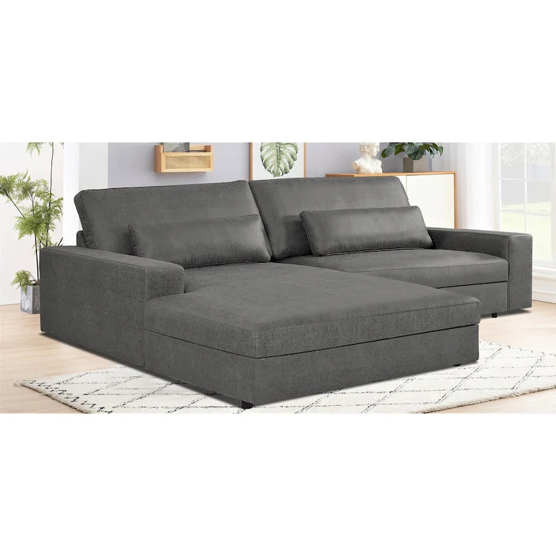Divano componibile con chaise longue US Pride Furniture da 105,52 pollici, di dimensioni maggiorate, con penisola a sinistra o a destra