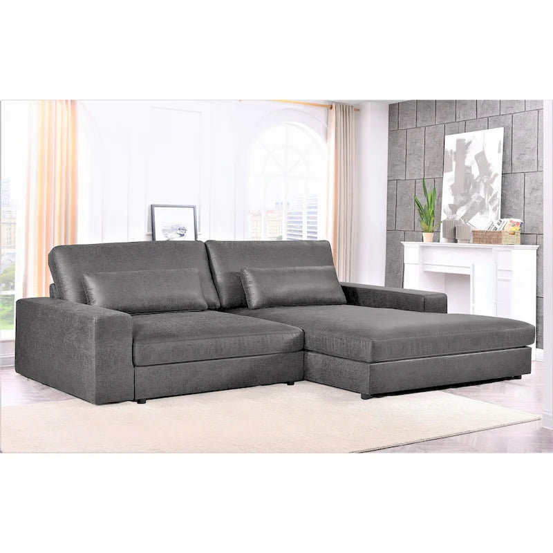 Divano componibile con chaise longue US Pride Furniture da 105,52 pollici, di dimensioni maggiorate, con penisola a sinistra o a destra