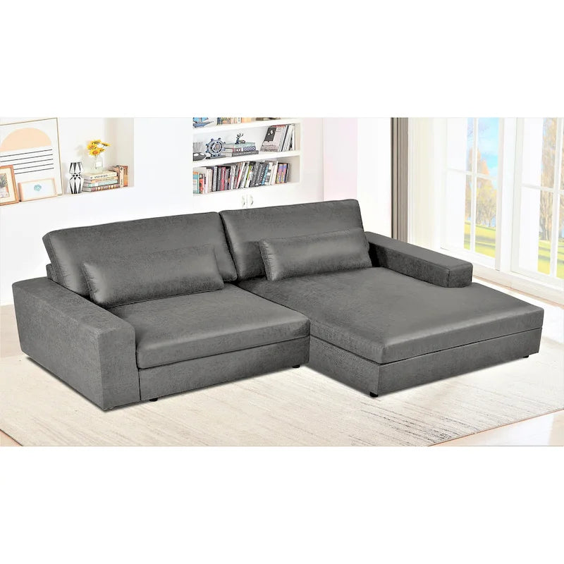 Divano componibile con chaise longue US Pride Furniture da 105,52 pollici, di dimensioni maggiorate, con penisola a sinistra o a destra