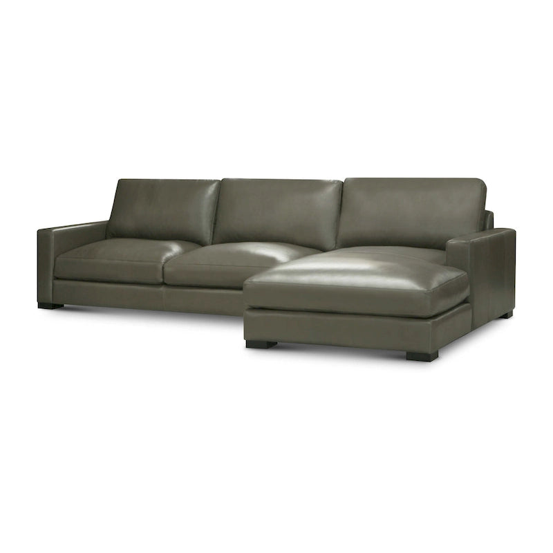 Divano sezionale Vancouver con chaise longue imbottita in Portofino Cavalla