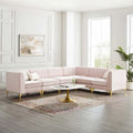 Divano Sezionale a 6 Pezzi Triumph in Velluto Performance con Canale Tufted
