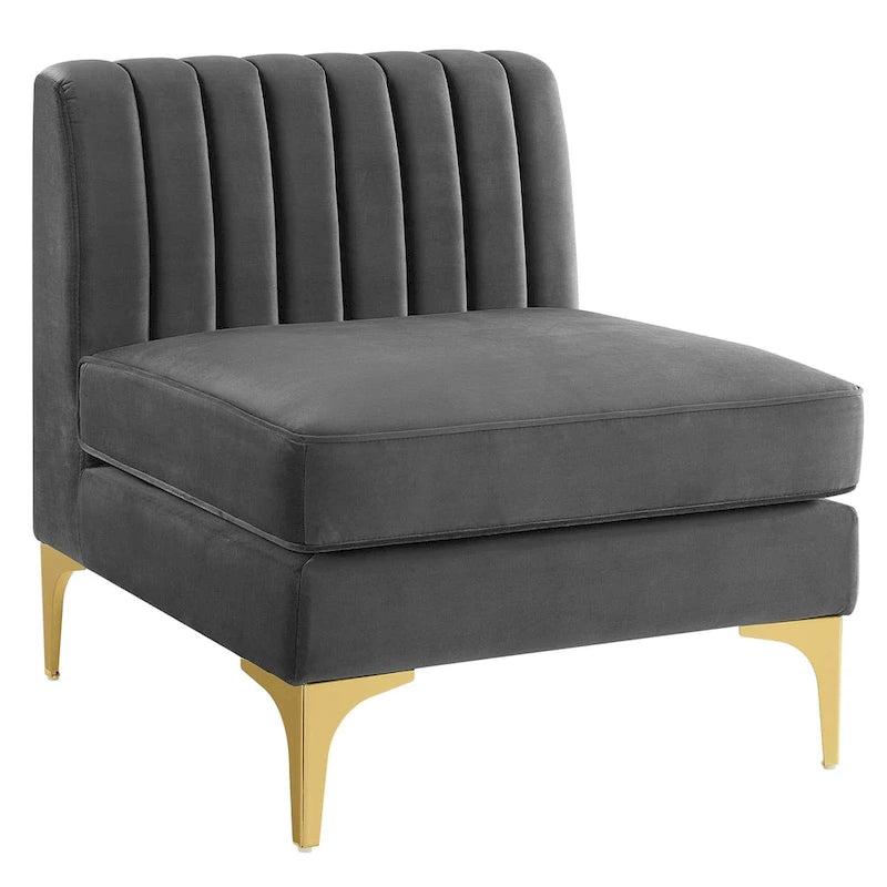 Divano Sezionale a 6 Pezzi Triumph in Velluto Performance con Canale Tufted