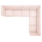 Divano Sezionale a 6 Pezzi Triumph in Velluto Performance con Canale Tufted