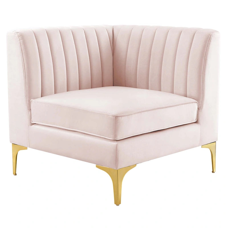 Divano Sezionale a 6 Pezzi Triumph in Velluto Performance con Canale Tufted