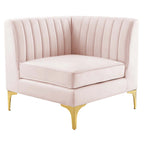 Divano Sezionale a 6 Pezzi Triumph in Velluto Performance con Canale Tufted