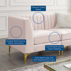 Divano Sezionale a 6 Pezzi Triumph in Velluto Performance con Canale Tufted