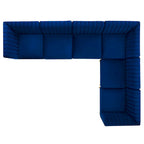 Divano Sezionale a 6 Pezzi Triumph in Velluto Performance con Canale Tufted