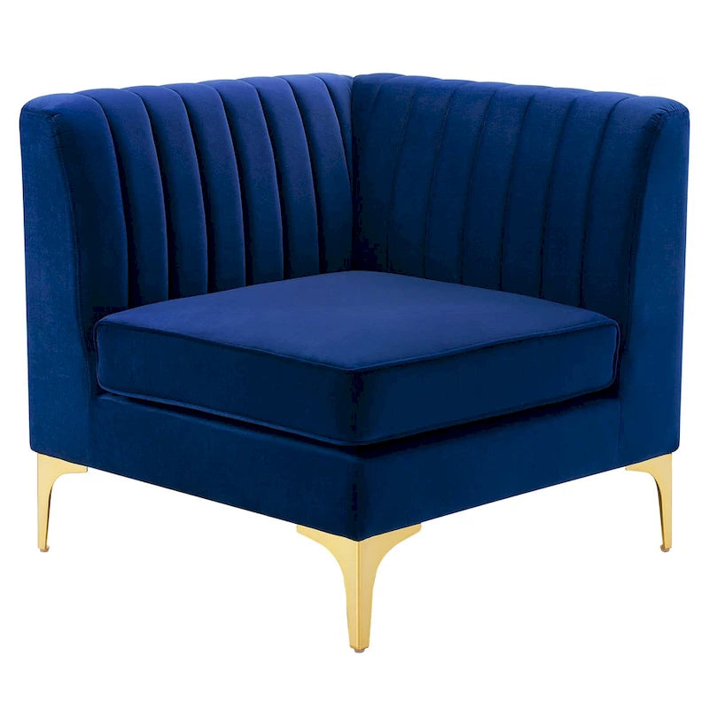 Divano Sezionale a 6 Pezzi Triumph in Velluto Performance con Canale Tufted
