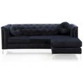 Divano componibile Pompano da 83 pollici in velluto trapuntato con 2 cuscini decorativi - 83L x 58P x 31A