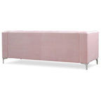 Divano componibile Pompano da 83 pollici in velluto trapuntato con 2 cuscini decorativi - 83L x 58P x 31A
