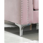 Divano componibile Pompano da 83 pollici in velluto trapuntato con 2 cuscini decorativi - 83L x 58P x 31A