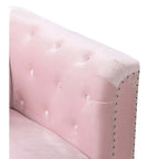 Divano componibile Pompano da 83 pollici in velluto trapuntato con 2 cuscini decorativi - 83L x 58P x 31A