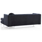 Divano componibile Pompano da 83 pollici in velluto trapuntato con 2 cuscini decorativi - 83L x 58P x 31A