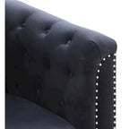 Divano componibile Pompano da 83 pollici in velluto trapuntato con 2 cuscini decorativi - 83L x 58P x 31A