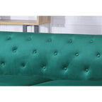 Divano componibile Pompano da 83 pollici in velluto trapuntato con 2 cuscini decorativi - 83L x 58P x 31A