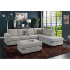 Set divano componibile a 3 posti Poundex con pouf