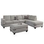 Set divano componibile a 3 posti Poundex con pouf