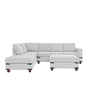 Set divano componibile a 3 posti Poundex con pouf