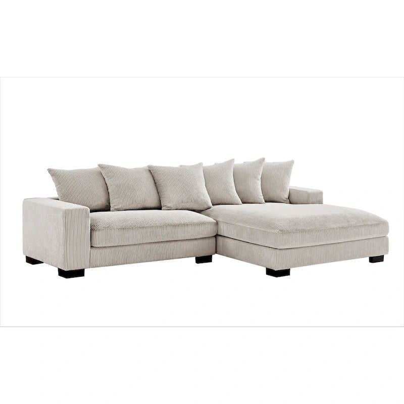Canapé d'angle en velours côtelé 260 cm Us Pride Furniture Payan